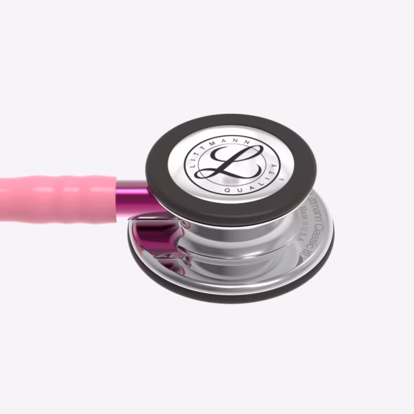 Classic III Pearl Pink Tube Mirror Chestpiece Pink Stem Smoke Headset 04