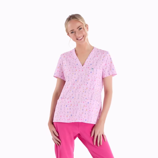 Frosty Pink Female Printed Tops 01