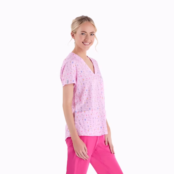 Frosty Pink Female Printed Tops 02